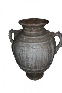 Pair of large antique glazed terracotta jars from the early 1900s
