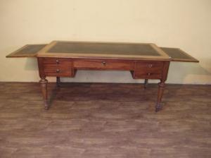 Large walnut desk, center style, Louis Philippe period, 19th century, cm L159xW55xW230