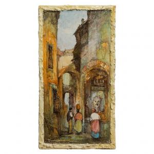 Italienisches Keramikpaneel mit ligurischer Landschaft - O/8191 -