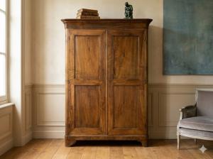 Charles X Solid Walnut Wardrobe - Restoration Included_car 007 bis
