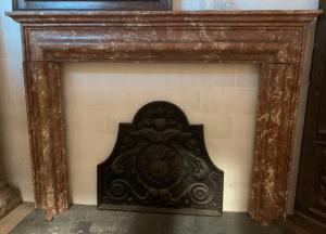 CHM885 - Antique Salvator Rosa fireplace in Rosso Francia marble, 17th century, measures cm L 210 x H 152 x D 20