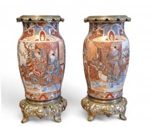 SATSUMA VASE PAIR - JAPAN - 19TH CENTURY
