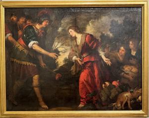 Giovanni Andrea De Ferrari (Genoa 1598 1669) Abigail brings gifts to David, oil on canvas