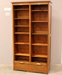 Antico classificatore archivio schedario serranda in rovere - Foto 5
