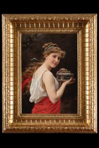 Michele Gordigiani (Florence 1835-1909), Young Pompeian Maiden, 1886