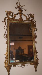 Specchiera Italiana Luigi XVI del 1800 laccata e dorata