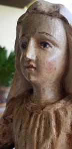Madonna fine 1600 legno dipinto