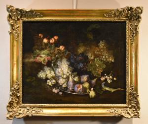 Natura morta di frutta con lucertola, Franz Werner Von Tamm (VENDUTO)