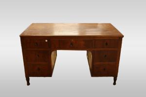 Italian flamed walnut desk from the 1800s