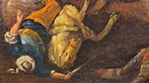 PEQUENA BATALHA - ÓLEO SOBRE TELA - SÉC. XVIII - Foto 7