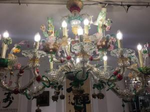 Venezianische Gondel aus Muranoglas mit 14 Lichtern