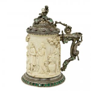 19. Jahrhundert, Kleiner Elfenbeinkrug (Tankard)
