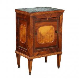 Neoclassical Inlaid Bedside Table, Italy, Last Quarter of the 18th Century