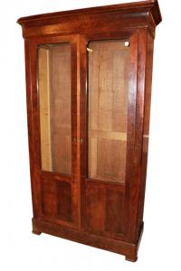 Bibliotheksvitrine mit 2 Türen aus dem 19. Jahrhundert im Directoire-Stil aus Mahagonifurnier