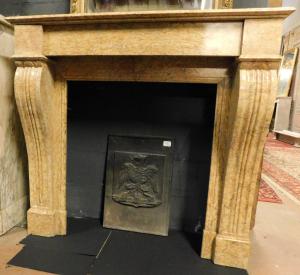 CHM857 - Fireplace in Royal Verona yellow marble, dimensions cm L 105 x H 100 x D 38
