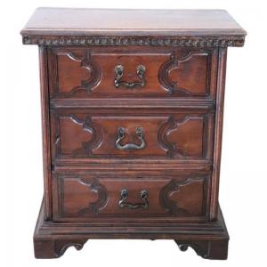 Antique walnut bedside table, 18th century