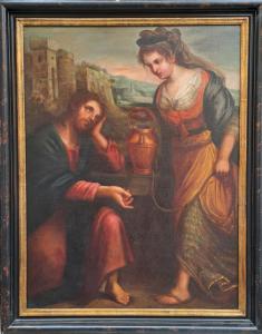 " CRISTO E LA SAMARITANA AL POZZO" - LAVINIA FONTANA (COPIA DA) - XVIII SEC.