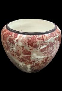 Cachepot portavaso in ceramica marmorizzata. Manifattura Carraresi V.I.I. di Calenzano.