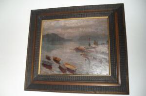 Lake with boats by A. Lupo