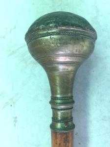 Zeremonieller 'Compagnon'-Stock aus Bronze mit Malakka-Rohr.