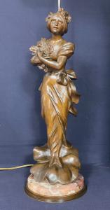 Authentic 19th-century lamp signed Charles Théodore Perron H. 75/95 Paris *** € 650 ***