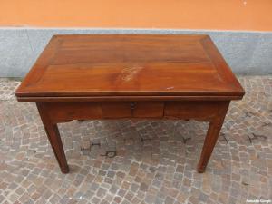 CHERRY WOOD FOLDING TABLE LOUIS XVI STYLE PIEDMONT cm L116xW73xH83 - Foto 9