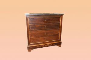 Comoncino francese stile Carlo X di inizio 1800 in palissandro