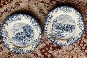 Pair of English plates