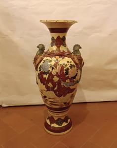 GRANDE VASO SATSUMA JAPONÊS DO FINAL DO SÉCULO XIX