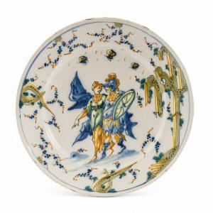 Piatto in maiolica policroma, Marca Siccardi, Savona secolo XVIII