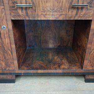 Piccola credenza art deco in noce bionda fiammata originale anno 1930-40 - Foto 10