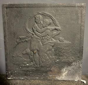 P141 - Cast iron fireplace back, 19th century, dimensions cm W 50 x H 50