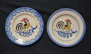 Pair of plates with rooster, Federico and Giuseppe Besio
