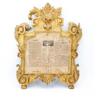 Antike Cartagloria aus geschnitztem Holz und vergoldetem Blattgold, Original Louis XVI, Periode 18. Jahrhundert