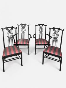 Set di 2 sedie e 2 poltrone Giorgetti – Design Carlo Pozzi – Italia anni ’80