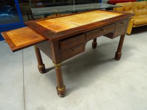 Scrivania in stile Impero in mogano Napoleone III con bronzi fine "800 francese - Foto 9