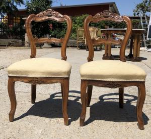 Two walnut chairs from the 1800s