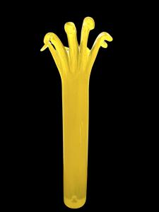  Vaso in vetro pesante giallo uranio bulicante.Murano.