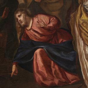 Grande dipinto veneziano del XVI secolo, Cristo e l’adultera - Foto 6