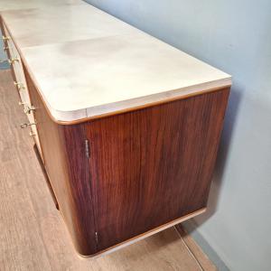 Art-déco-Sideboard aus Rosenholz und Pergament, Original, 1930er-40er Jahre - Foto 7