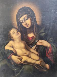 Large 17th-century painting, Madonna and Child - Foto 6
