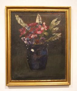 Öl auf Leinwand Osteuropa "Vase mit Blumen" signiert
