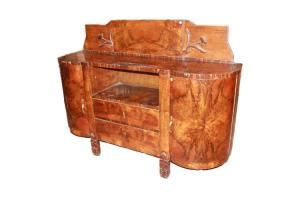 Credenza Francese stile Liberty in radica di Noce della prima metà del 1900