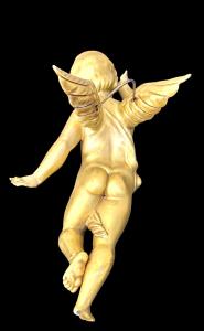 Figura di Angelo in porcellana dorata. - Foto 6