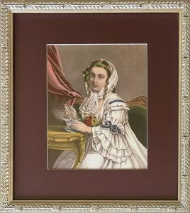 "Tea Time" - color print from antique engraving
