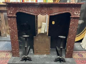 CHM869 - Pompadour fireplace in Rosso Francia marble, measures cm W 125 x H 102 x D 33