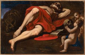 Caravaggesque painter (17th century) - Saint Jerome.