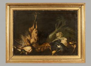 Natura morta, scuola emiliana secolo XVIII, olio su tela