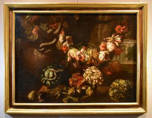 Große Blumen- und Fruchtstillleben, Aniello Ascione (Neapel, dokumentiert 1680-1708)