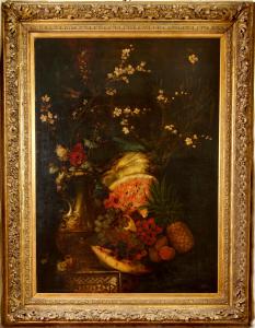 Henri Fantin-Latour (Grenoble 1836 – Buré 1904) Caraffa con Natura morta, olio su tela firmato e datato